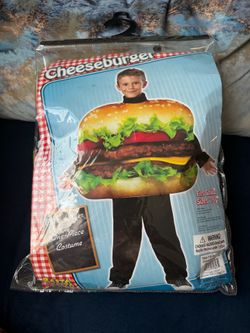 Kids Cheeseburger Costume - Fun Food Dress-Up (Yellow, Green, Red)
