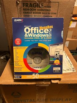 Great Condition! Learn2 Microsoft Office & Windows Plus MegaBox Includes 2003, XP & 2000