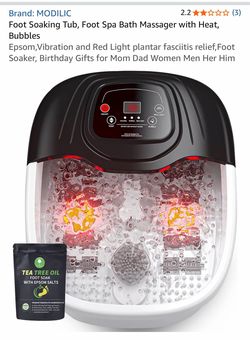 NEW Electric Foot Spa Massager with Heat, Bubbles & Red Light – $45