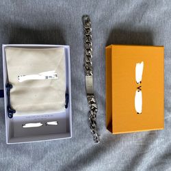 Silver Monogram Chain Bracelet