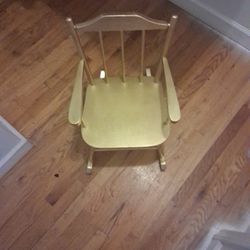 Sweet Vintage Child’s Rocking Chair – Gold Painted Wood