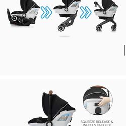 Evenflo Gold Shyft DualRide with Carryall Storage Infant Car Seat and Stroller Combo (Onyx Black)