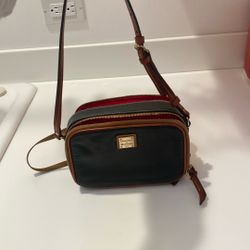 Dooney & Bourke Green Leather Bag  With Brawn And Red 