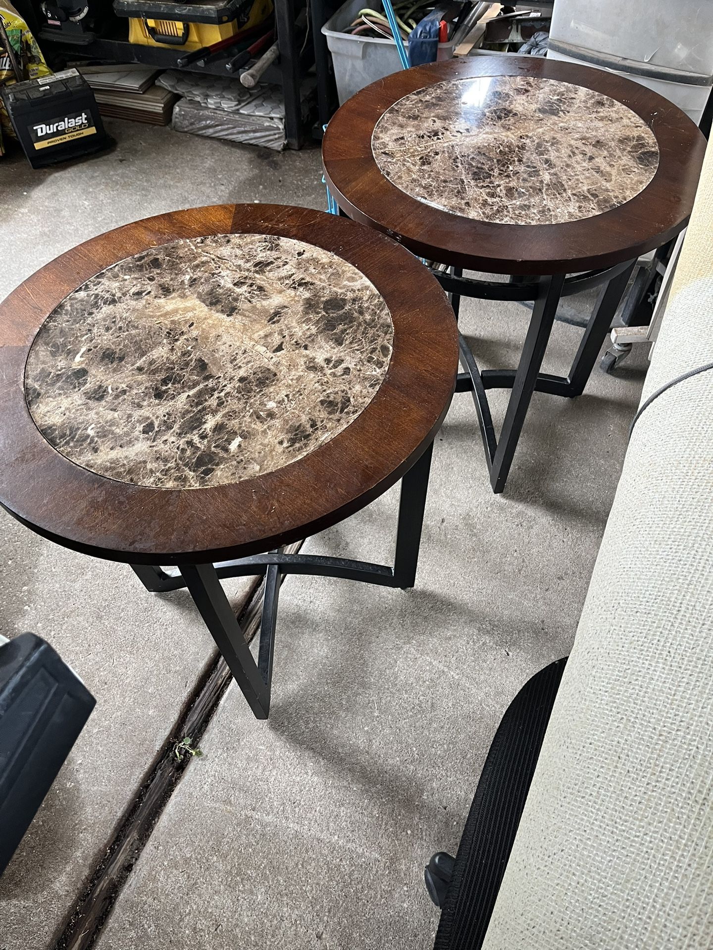 2 Matching Tables Circular End Side Tables