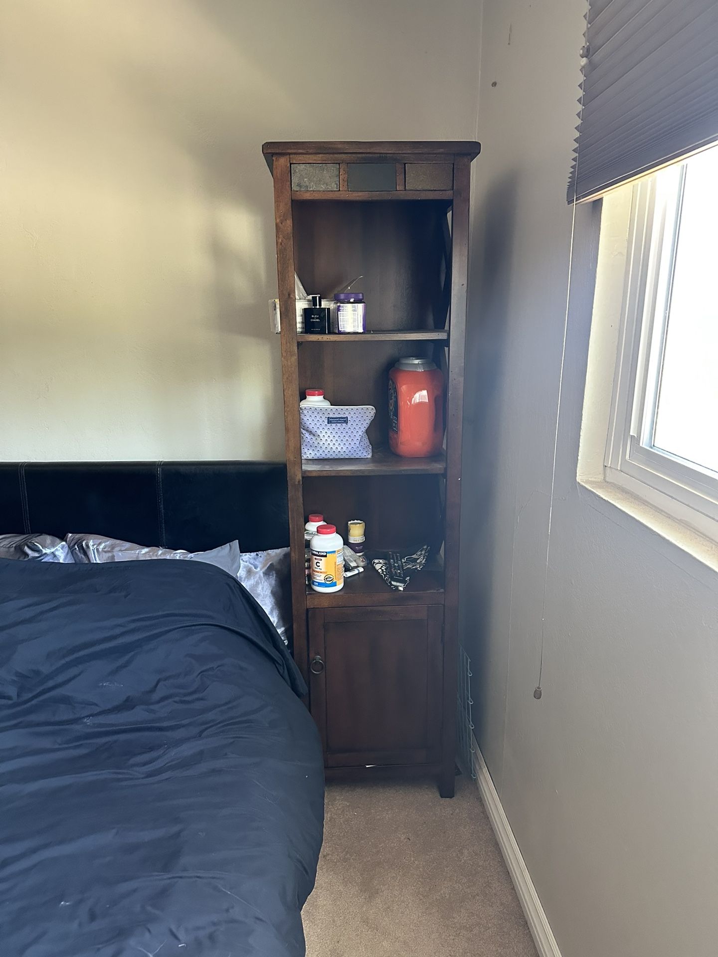 Moving Sale—leather Chair, Two Cabinets, Queen Bed