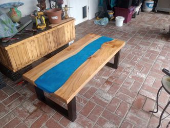Epoxy River Table 57in By 24 In 17 In Height