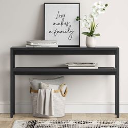 Black console table modern great excellent condition