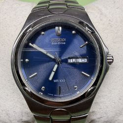 Citizen Men’s Eco Drive Titanium Wristwatch E100 K17535 CKW Blue Dial
