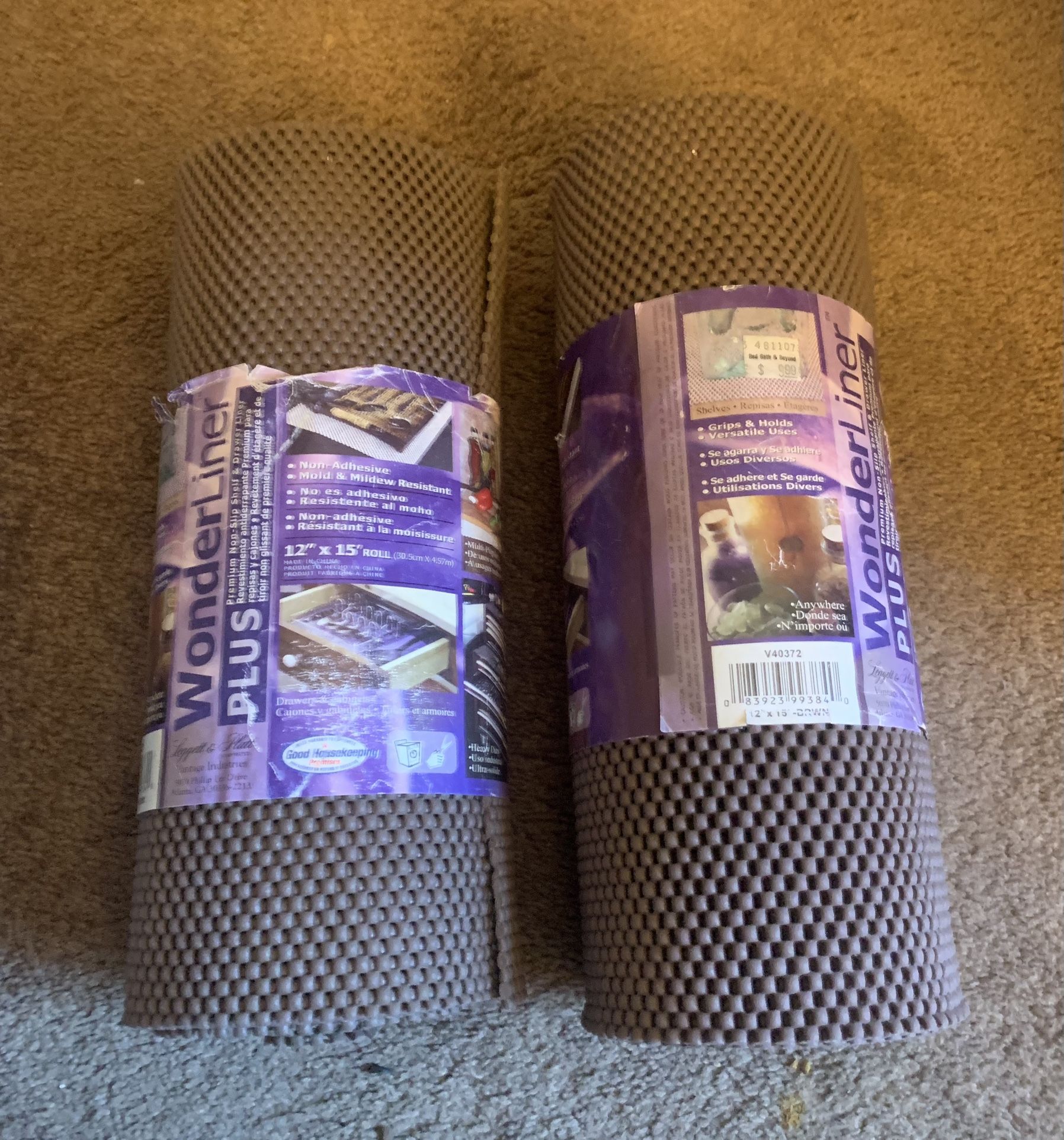 Wonderliner plus premium Non Slip shelf & Drawer Liner each 12"x15" 2 for $15 cash