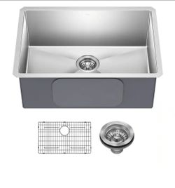 KRAUS
Standart PRO 26 in. Undermount Single Bowl 16 Gauge Stainless Steel Kitchen Sink with Accessories
