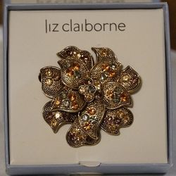 Liz Claiborne Flower  Brooch Pin