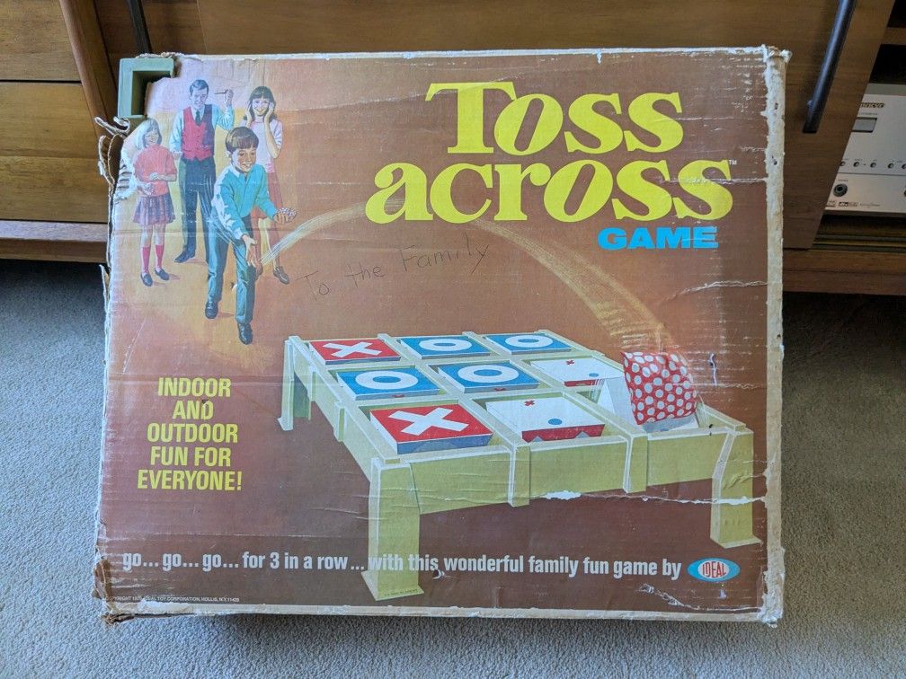 Vintage 1970s Toss Across Family Fun Old School Tic Tac Toe Game Made By IDEAL Brand Collectable