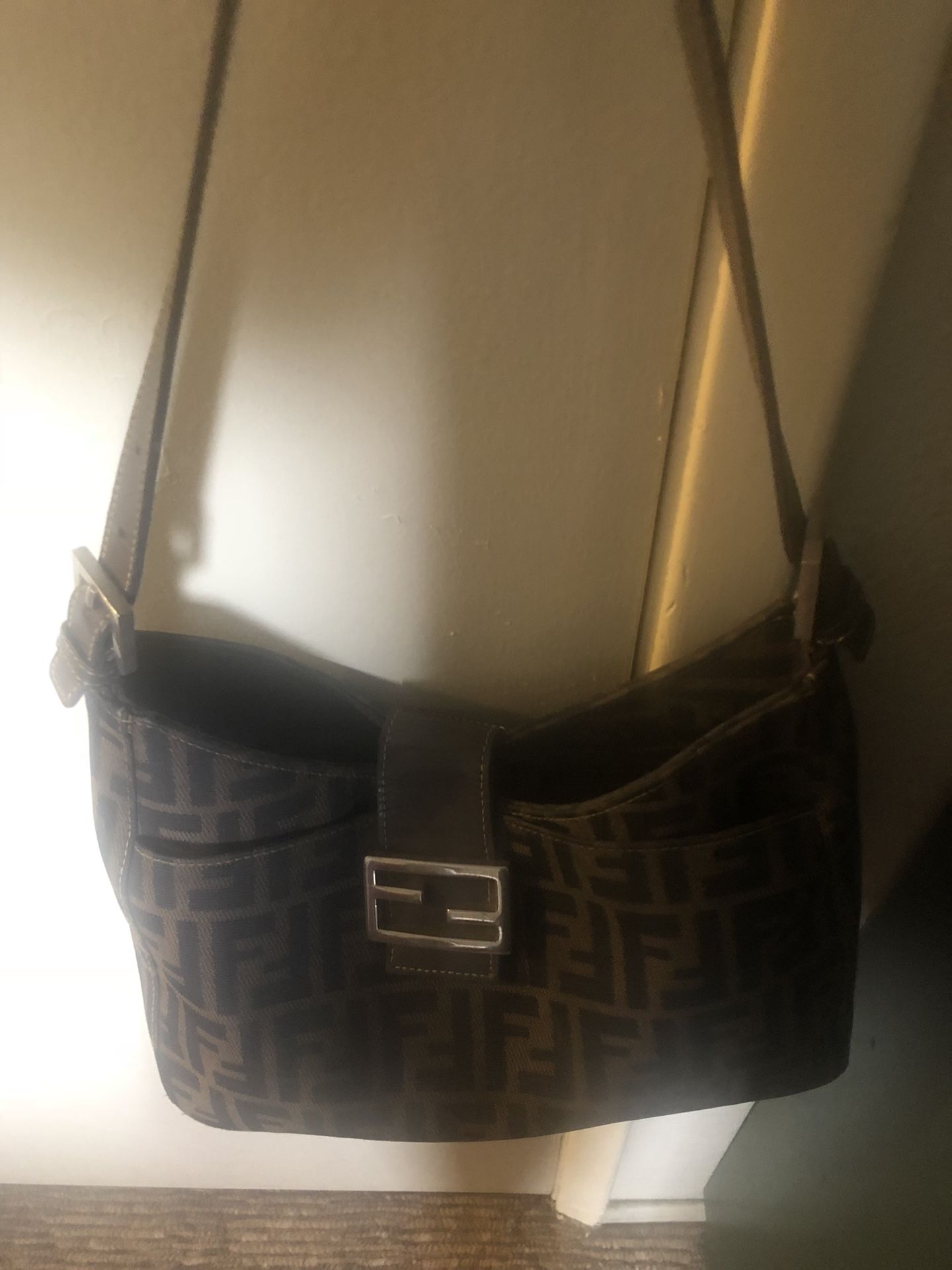 Vintage Fendi shoulder bag zucca gently used excellent condition