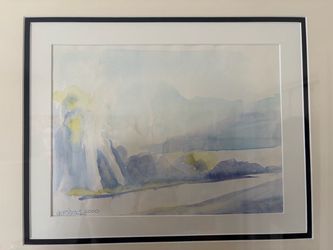 Framed Watercolor Landscape Painting, Signed 2000