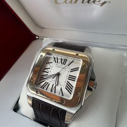  Cartier Santos de Cartier 35.6 mm Automatic Mother of pearl Dial Stainless Steel Unisex Watch W20106X8