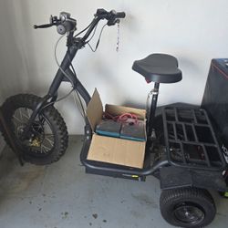 Electric Utility Scooter w/ Fat Tires & Cargo Rack