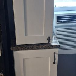 Two White Shaker Cabinets 
