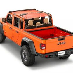 New Mesh Bimini Top Plus|Fits or is Compatible with 2020-Current Jeep Gladiator, Red