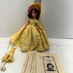Vtg 5.5" bisque Nancy AnnStorybook Doll # 190, AprilShowers Girl of the Month#R3