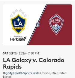 LA Galaxy vs. Colorado on Saturday, 9/26/26