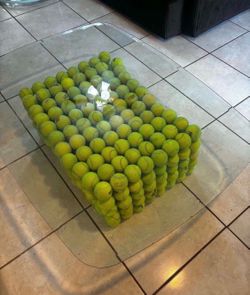 Handmade tennis ball decor