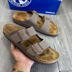 Birkenstock New w/ Box Arizona Mocha Birkibuc Narrow Fit  -Size 40 US 9