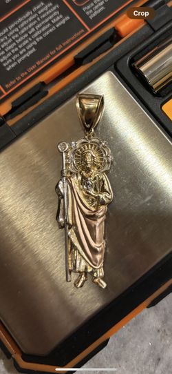 14K Gold San Judas Pendant rose gold and yellow gold