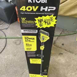 Brand New Ryobi 40v Expand It  Hp Brushless Weedeater Tool Only No Battery No Charger 