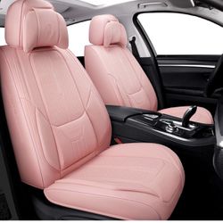 FULL COVER PINK FAUX LEATHER SEAT COVERS