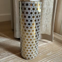 Gold Geometric Ceramic Vase