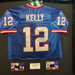 Framed HOF Jim Kelly Autographed Jersey 