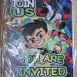 NIB, Ten, Ben 10 Birthday Invitations