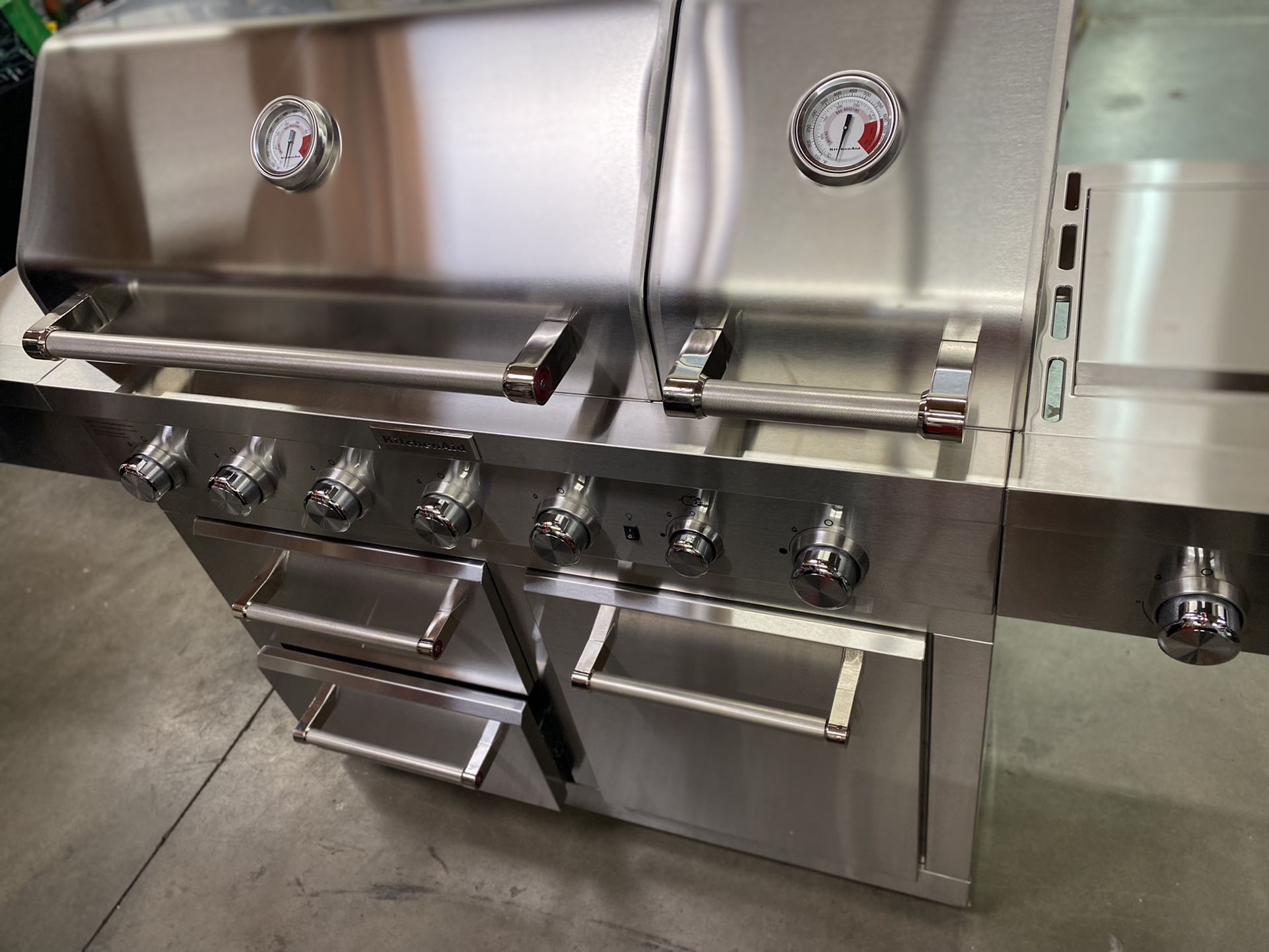 KitchenAid 6-Burner Dual Chamber Propane Gas Grill in Stainless Steel with Side Burner