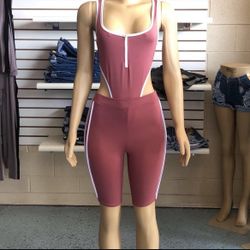 Two Pieces Fashion Set  Body Suit With Short 