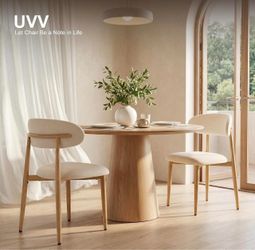 Dining Chairs Set of 2, Metal Kitchen Chairs with Modern Fabric Upholstered for Dining Room, Beige