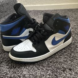 Jordan 1 Mid White Black Racer Blue
