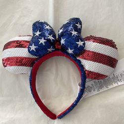 Disney Minnie Ears American Flag