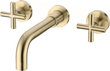  Bathroom Faucet, 2-Handle Wall Mounted Brass Vessel Sink Faucet and Rough in Valve Included（$78.99)