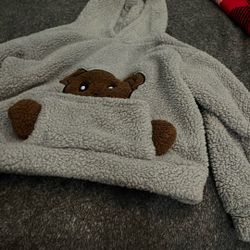 Girls Kids Grey Teddy Bear Sweater 