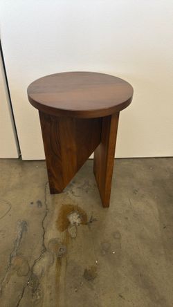 Round wooden stool