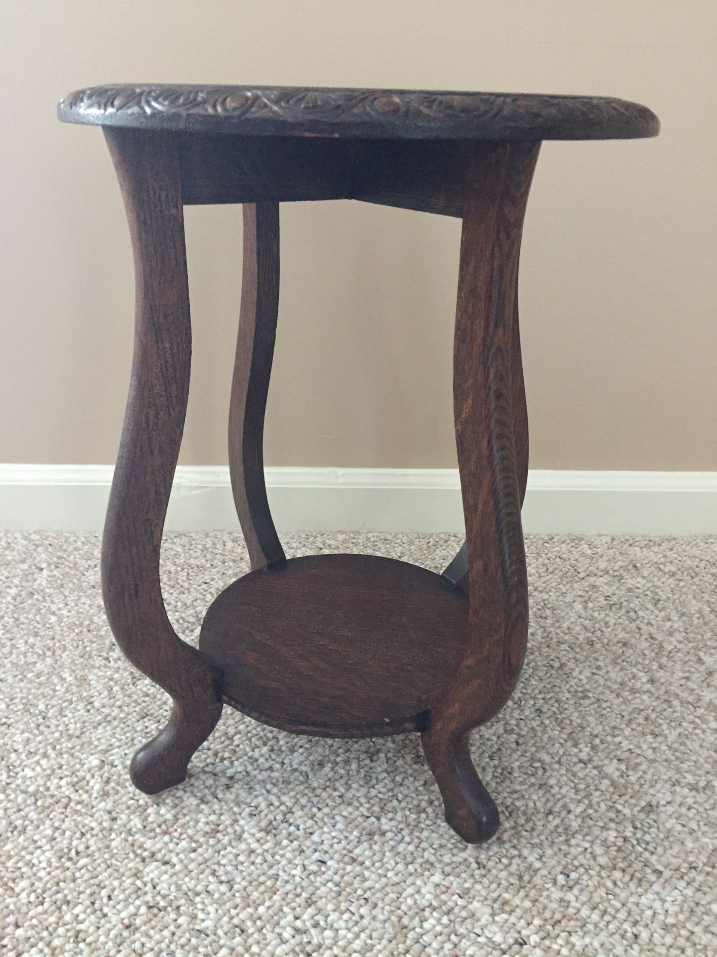 Ornate Antique Oak Side Table