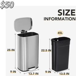 ✌️ PayLessHere 8 Gallon(30L) Trash Can, Fingerprint Proof Stainless Steel Kitchen Garbage Can with Removable Inner Bucket and Hinged Lids, Pedal Rubbi