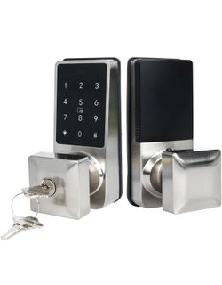 Smart Door Lock with Touchscreens,Door Locks for Front Door, Electronic Door Knob with/IC Card/Password/Key,Digital Door Lock with Keypad for Apartmen