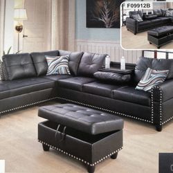 Brand New  Faux Leather Combination Sofas 