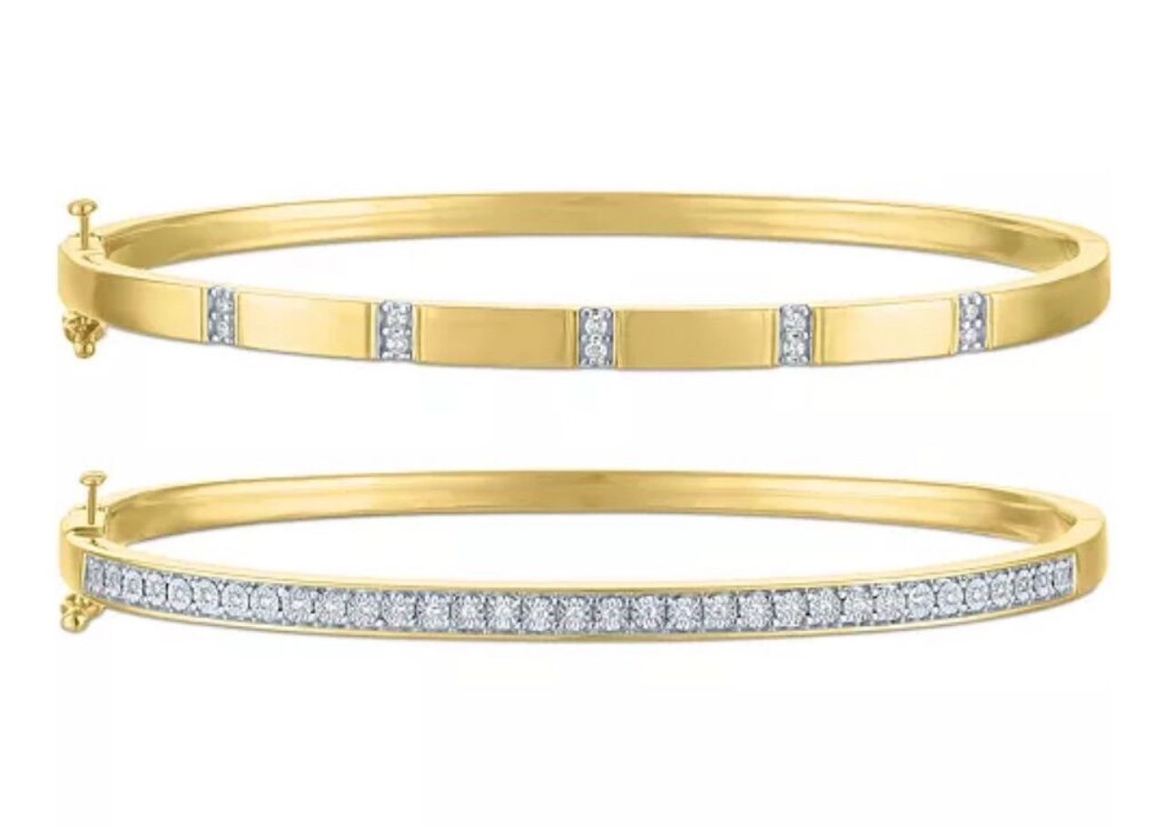Dazzling set of diamond bangle bracelets! Org. 850!