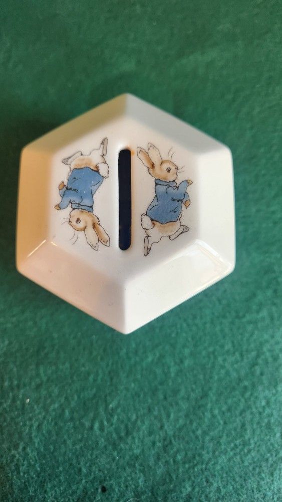 Wedgewood Porcelain Bank Child Nursery Decor Peter Rabbit Beatrix Potter