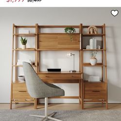 West elm desk with bookshelves 