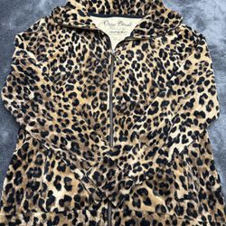 Onque Casual Full Zip Leopard Print Jacket, Women’s Small.  