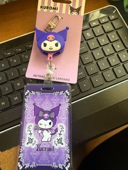 Kuromi retractable lanyard ID badge holder