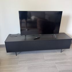 modern low-profile black media console-  - 63” x 16” x 18